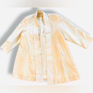Michael Gabriell Coat Womens 12 Cream Wool Tweed Mid-length Vintage